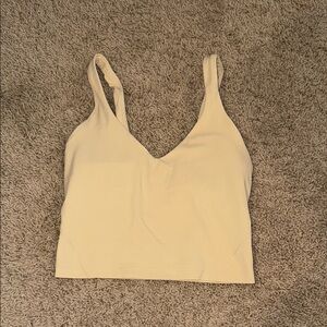 Lululemon Cream/Yellow Women's V-Neck Align Tank Top